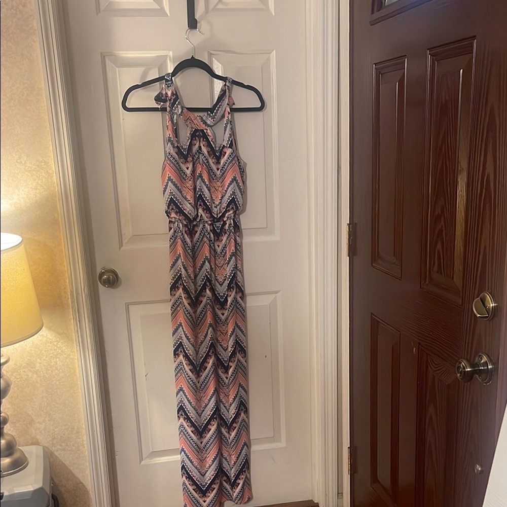 Chevron Patterned Maxi Dress